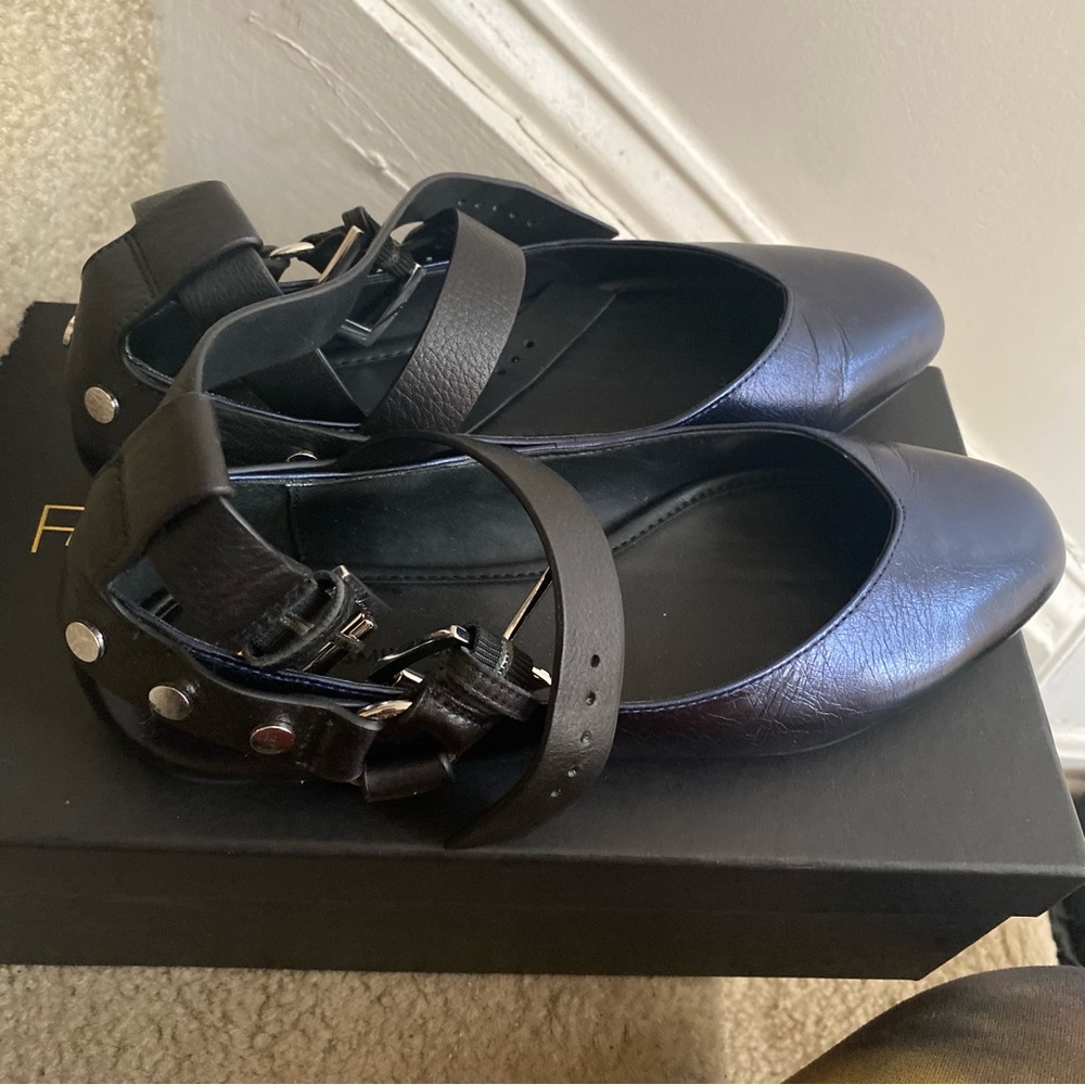 Rebeccaminkoff blue leather shoe women size 7.5